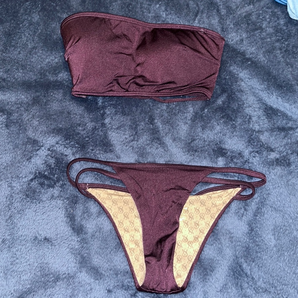 Maroon/ burgundy 2 piece swim